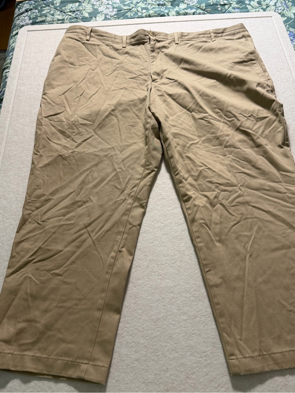 Lot of 2 Lands' End Men's 48x28.5 Traditional Fit Chino Pants Navy & Khaki Tan"